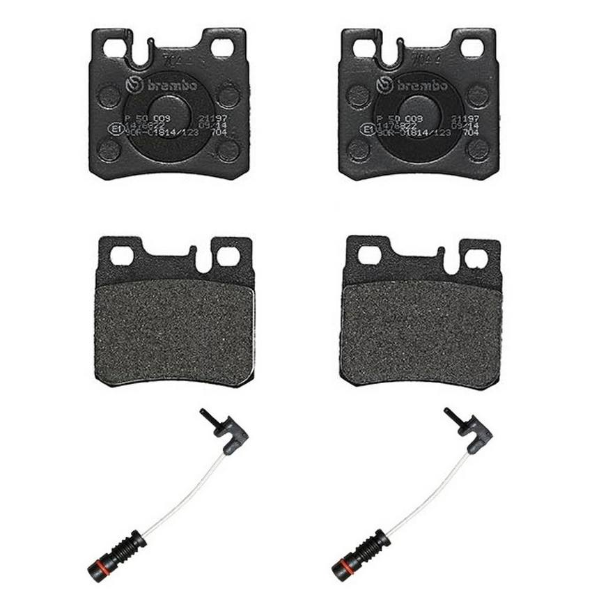 Mercedes Brakes Set Kit - Pads Rear (Low-Met) (with Sensors) 005420172041 - Brembo 2471631KIT